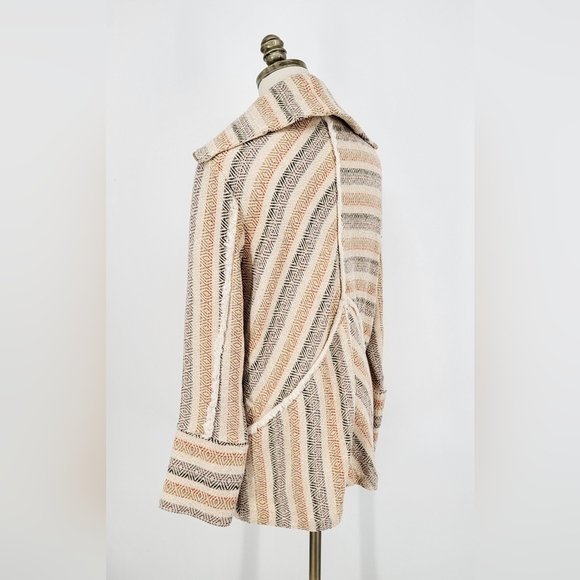 Soft Surroundings Rayadas Jacquard Zip Up Jacket Geometric Stripes Boho Medium - Picture 10 of 11
